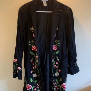 Embroidered long coat